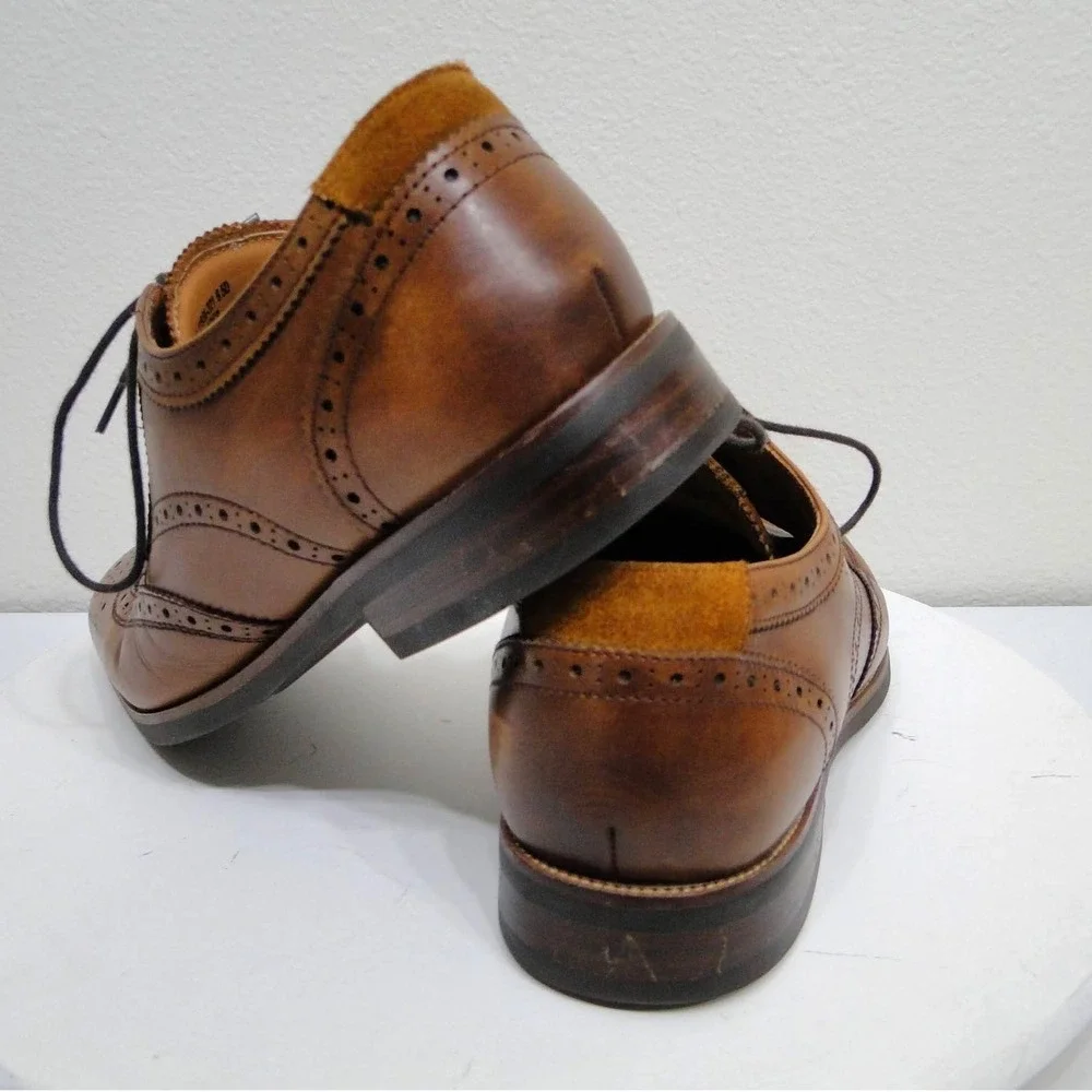Florsheim Comfortech Upscale Wingtip Oxford‎ Cognac Brown Leather Mens 9.5 11956